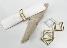 Load image into Gallery viewer, Square Metal Frame Napkin Rings, Set of 4 [Online Only]
