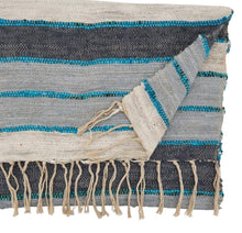 Load image into Gallery viewer, Woven Chindi Striped Fringe 100% Cotton Table Runner 16 x 72 Inch [Online Only]
