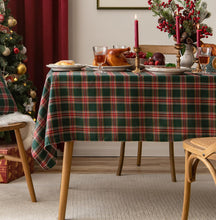 Load image into Gallery viewer, Classic Plaid Snowflake Holiday Tablecloth [Online Only]
