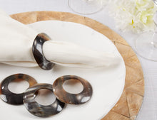 Load image into Gallery viewer, Brown Buffalo Horn Napkin Rings, Set of 4 [Online Only]
