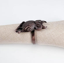 Load image into Gallery viewer, Perched Owl Metal Napkin Rings, Set of 4 [Online Only]

