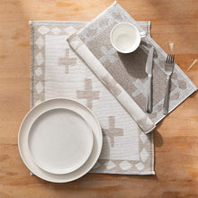 Load image into Gallery viewer, Reversible Two-Tone Woven Plus Sign Placemats 14”W x 19”L, Set of 4 [Online Only]

