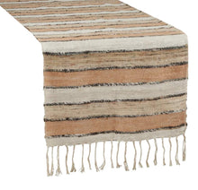 Load image into Gallery viewer, Woven Chindi Striped Fringe 100% Cotton Table Runner 16 x 72 Inch [Online Only]
