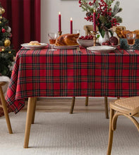 Load image into Gallery viewer, Classic Plaid Snowflake Holiday Tablecloth [Online Only]
