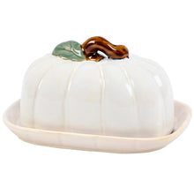 Load image into Gallery viewer, White Pumpkin Butter Dish
