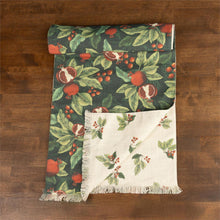 Load image into Gallery viewer, Pomegranate &amp; Holly Reversible Table Runner
