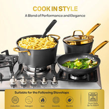 Load image into Gallery viewer, 14-Pieces Hard Anodized Aluminum Armor Max Gold Cookware Set (Can Special Order If Out of Stock)
