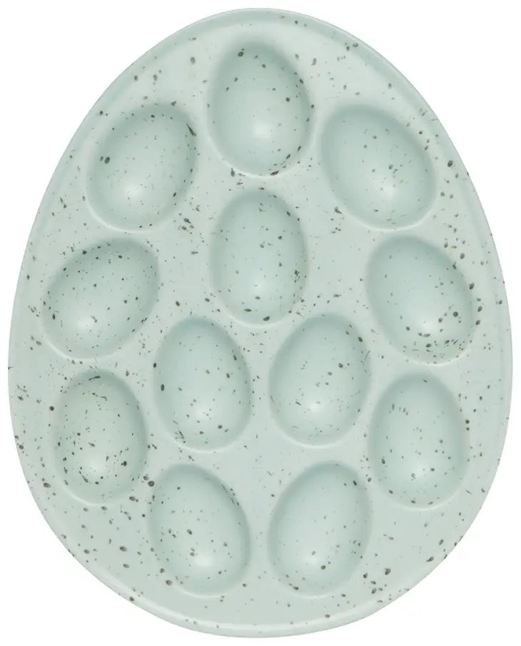 Robin's Egg Blue Stoneware Deviled Egg Tray