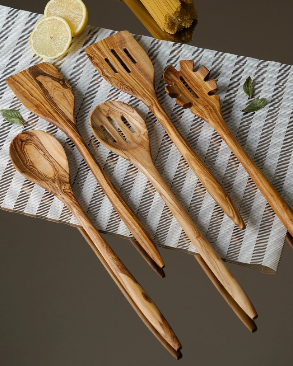 Handcrafted Olive Wood Kitchen Utensils (5 Styles)