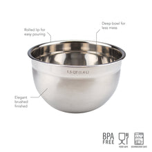 Load image into Gallery viewer, Stainless Steel Mixing Bowl 1.5 QT [Online Only]
