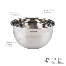 Load image into Gallery viewer, Stainless Steel Mixing Bowl 3.5 QT [Online Only]
