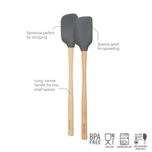 Load image into Gallery viewer, Flex-Core® Mini Spatula + Spoonula with Wood Handle [Online Only]
