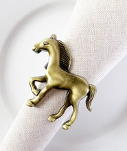 Load image into Gallery viewer, Horse Metal Napkin Rings, Set of 4 (5 Color Options) [Online Only]
