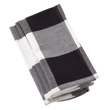 Load image into Gallery viewer, Holiday Black Buffalo Check Plaid Cotton Cloth Napkins 20"x20", Set of 4 (2 Colors) [Online Only]
