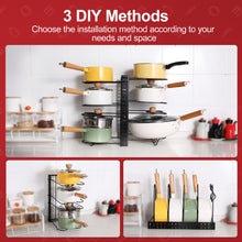 Load image into Gallery viewer, Adjustable Pot Rack Kitchen Storage Organizer - Black [Online Only]
