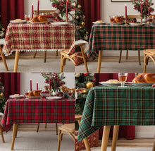 Load image into Gallery viewer, Classic Plaid Snowflake Holiday Tablecloth [Online Only]
