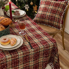 Load image into Gallery viewer, Classic Plaid Snowflake Holiday Tablecloth [Online Only]
