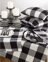 Load image into Gallery viewer, Holiday Black Buffalo Check Plaid Cotton Cloth Napkins 20"x20", Set of 4 (2 Colors) [Online Only]

