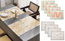 Load image into Gallery viewer, Reversible Two-Tone Woven Plus Sign Placemats 14”W x 19”L, Set of 4 [Online Only]
