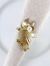 Load image into Gallery viewer, Perched Owl Metal Napkin Rings, Set of 4 [Online Only]
