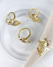 Load image into Gallery viewer, Perched Owl Metal Napkin Rings, Set of 4 [Online Only]
