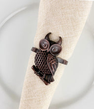 Load image into Gallery viewer, Perched Owl Metal Napkin Rings, Set of 4 [Online Only]
