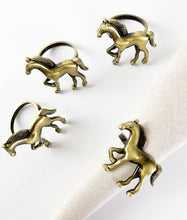 Load image into Gallery viewer, Horse Metal Napkin Rings, Set of 4 (5 Color Options) [Online Only]
