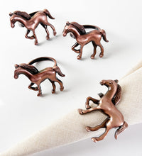 Load image into Gallery viewer, Horse Metal Napkin Rings, Set of 4 (5 Color Options) [Online Only]
