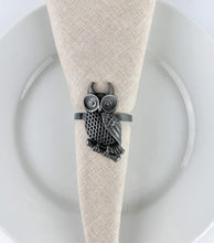 Load image into Gallery viewer, Perched Owl Metal Napkin Rings, Set of 4 [Online Only]
