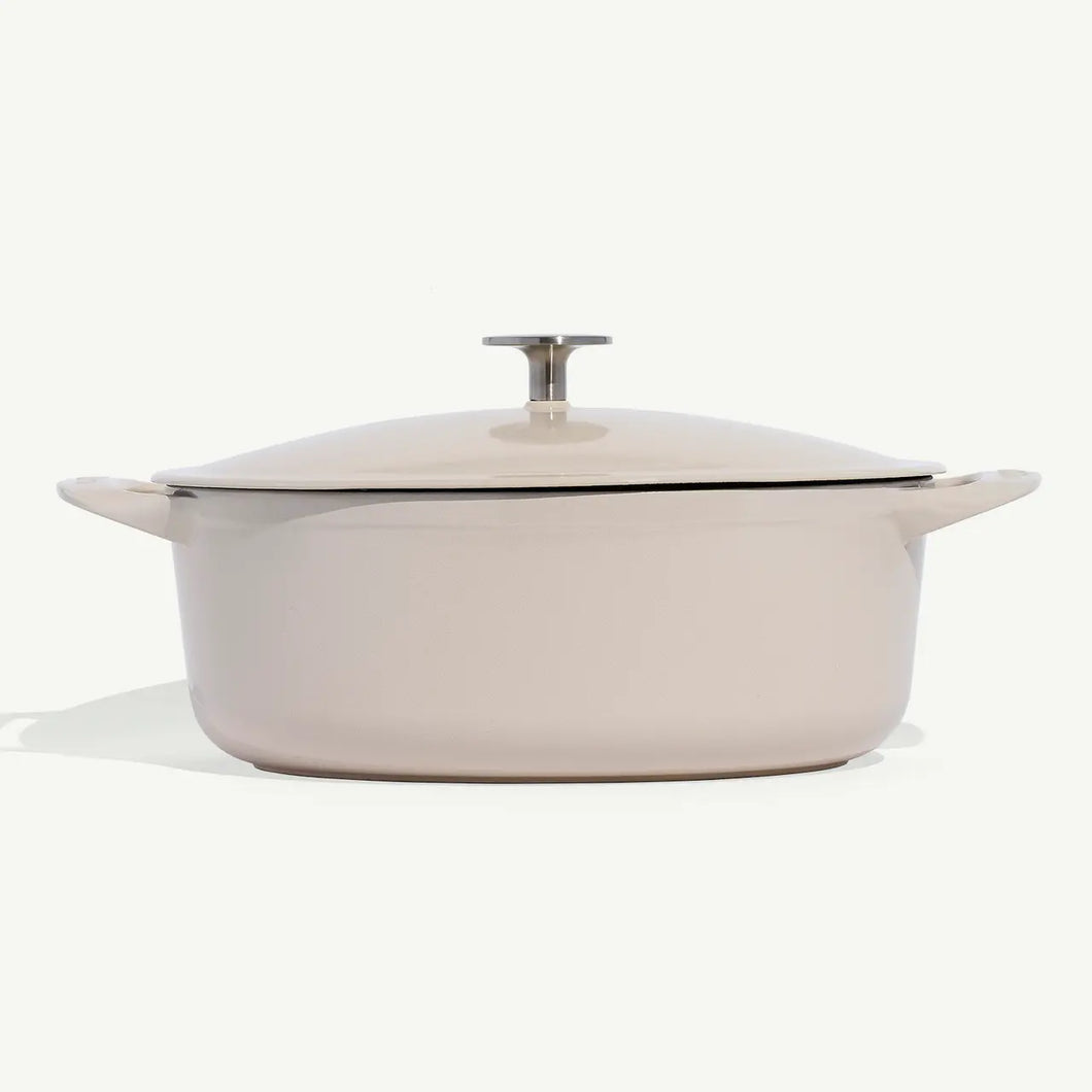 Made In Oval Enameled Cast Iron Dutch Oven Antique White