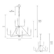 Load image into Gallery viewer, Nuvina 9-Light Black Candle 2-Tierd Chandelier (Special Order Only)
