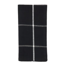 Load image into Gallery viewer, Black Windowpane Plaid Napkin
