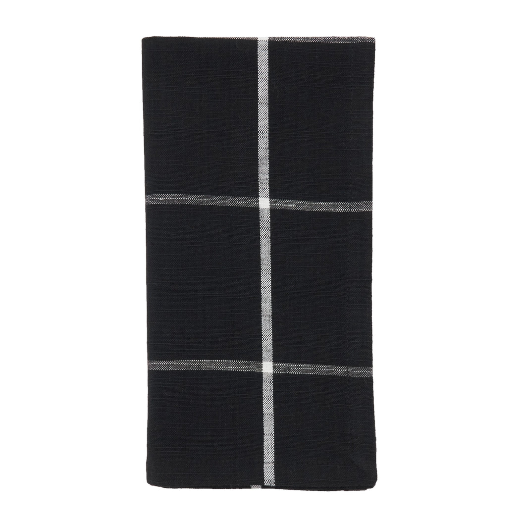 Black Windowpane Plaid Napkin