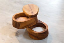 Load image into Gallery viewer, Ironwood Swivel Salt Box, Acacia, 4" x 5" x 3.75"
