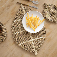 Load image into Gallery viewer, Natural Corn Husk Leaf Shaped Placemats 13" W x 20" L, Set of 4 [Online Only]
