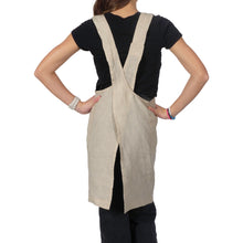 Load image into Gallery viewer, Firenze Kids Beige Linen Smock Apron
