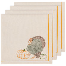 Load image into Gallery viewer, Cornucopia Thanksgiving Printed Napkins Set of 4
