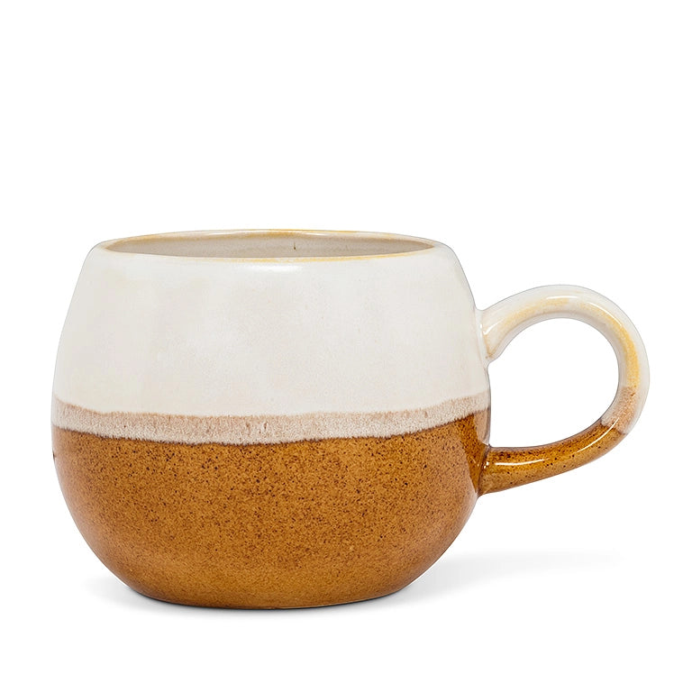 White & Brown Ball Mug 3.5