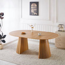 Load image into Gallery viewer, Extendable Pedestal Multifunctional Dining Table - Oak [Online Only]

