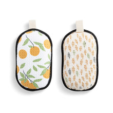 Load image into Gallery viewer, Citrus Orange Absorbent Reversible Sponges (Set of 2)
