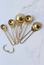 Load image into Gallery viewer, Auric Gold Stainless Steel Measuring Spoon Set
