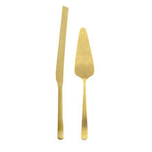 Load image into Gallery viewer, Oslo Matte Gold Stainless Steel 2 Piece Cake Service Set [Online Only]
