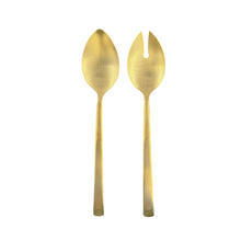 Load image into Gallery viewer, Ellsworth Matte Gold Stainless Steel Piece Salad Server Set [Online Only]
