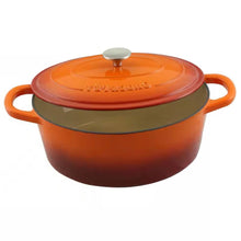 Load image into Gallery viewer, Orange Red Sunbust 7-Quart Enameled Cast Iron Dutch Oven with Lid [Online Only]
