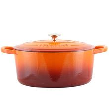 Load image into Gallery viewer, Orange Red Sunbust 7-Quart Enameled Cast Iron Dutch Oven with Lid [Online Only]
