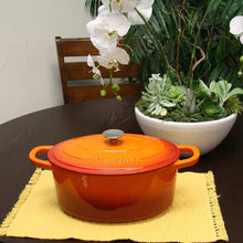 Load image into Gallery viewer, Orange Red Sunbust 7-Quart Enameled Cast Iron Dutch Oven with Lid [Online Only]
