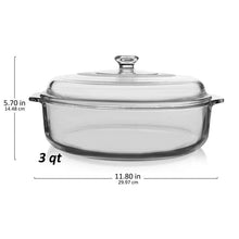 Load image into Gallery viewer, 3-Quart Glass Bakeware Casserole Dish Dutch Oven with Oven-Safe Glass Lid [Online Only]
