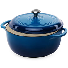 Load image into Gallery viewer, 6 Quart Large Blue Enamel Cast-Iron Dutch Oven Kitchen Cookware [Online Only]

