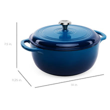 Load image into Gallery viewer, 6 Quart Large Blue Enamel Cast-Iron Dutch Oven Kitchen Cookware [Online Only]
