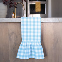 Load image into Gallery viewer, Blue Ruffled Gingham Dish Towel [Online Only]
